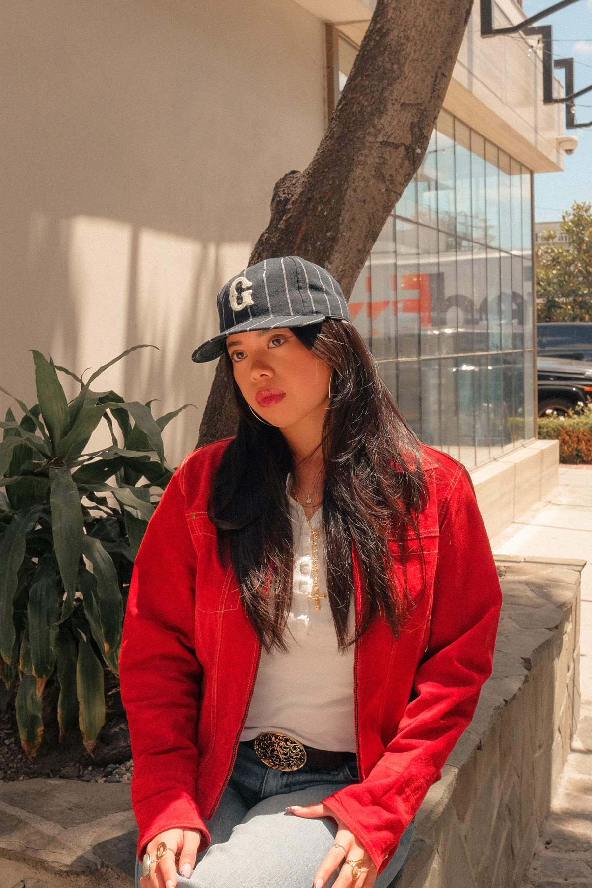 The Logo G (Navy Pinstripe)